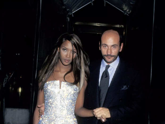 Supermodel Naomi Campbell also stunned in a sparkling silver gown when she attended the Met Gala in 1995. 