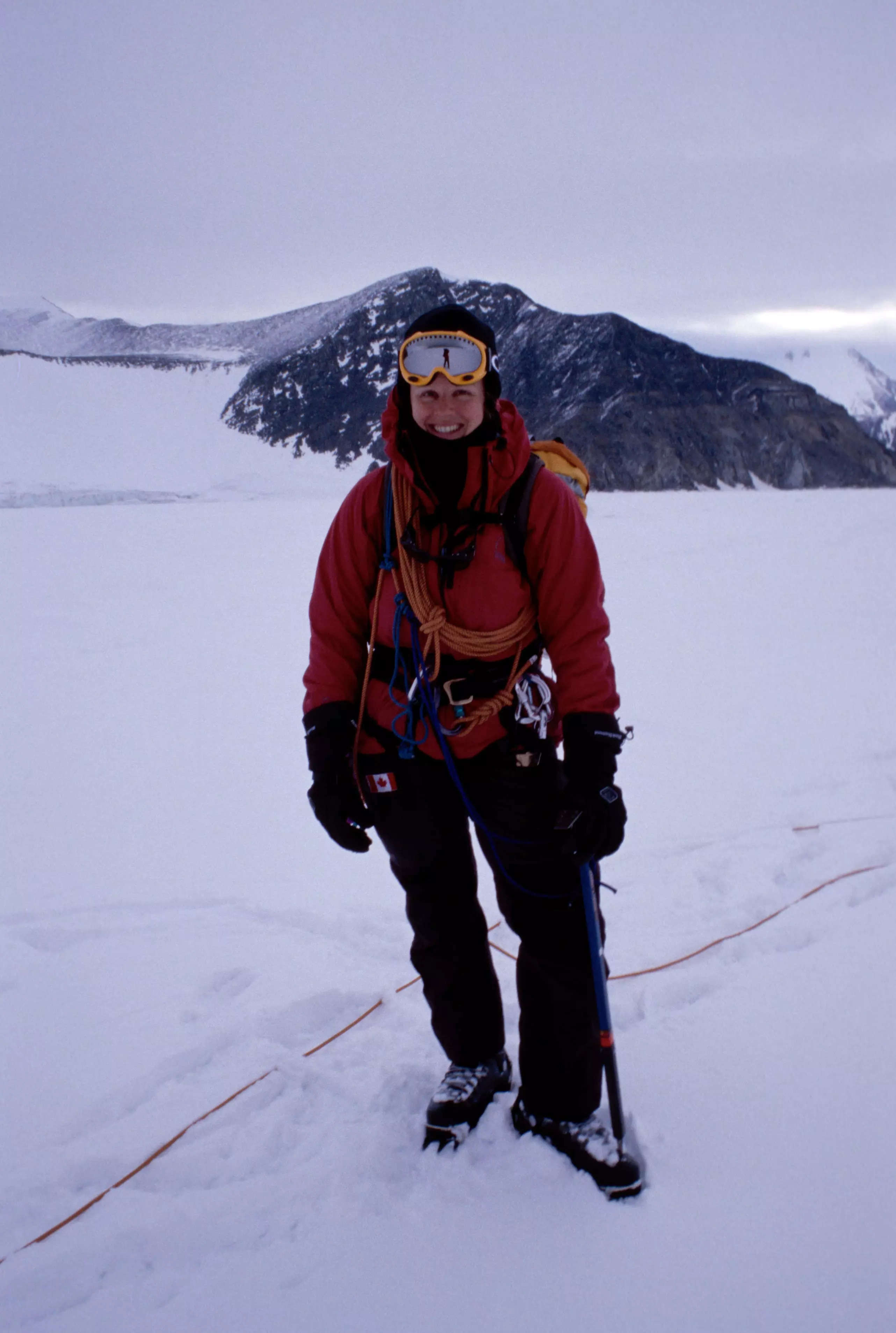 Jill Heinerth stands in a snowy arctic landscape
