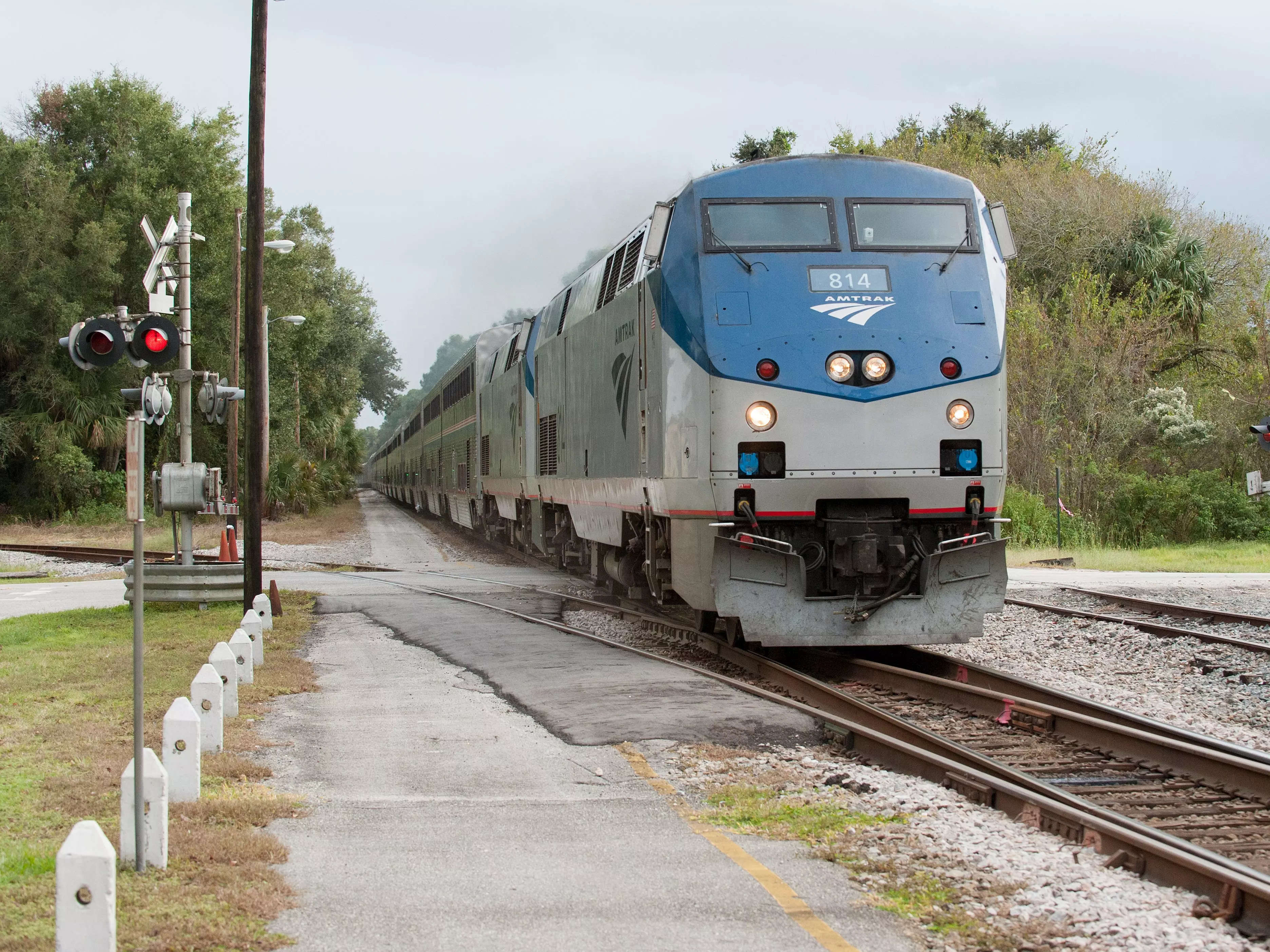 Amtrak Auto train on tracks