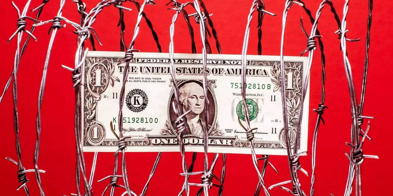 dollar in barbed wire