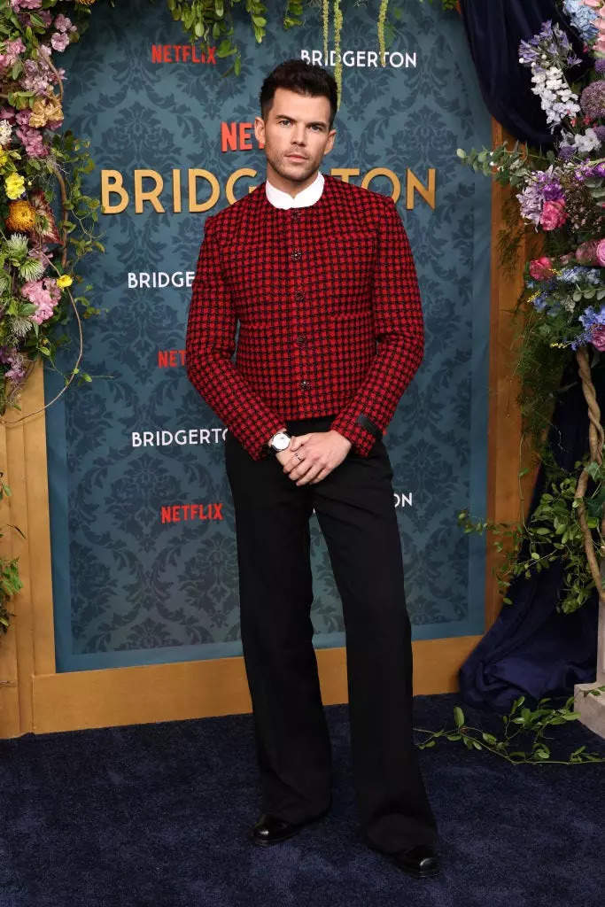 Luke Newton attends the "Bridgerton" season three premiere in May 2024.
