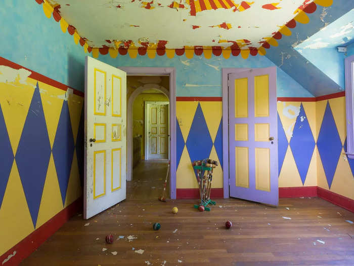 One year, he photographed an abandoned home with a surprising twist: The entire second story was circus-themed.