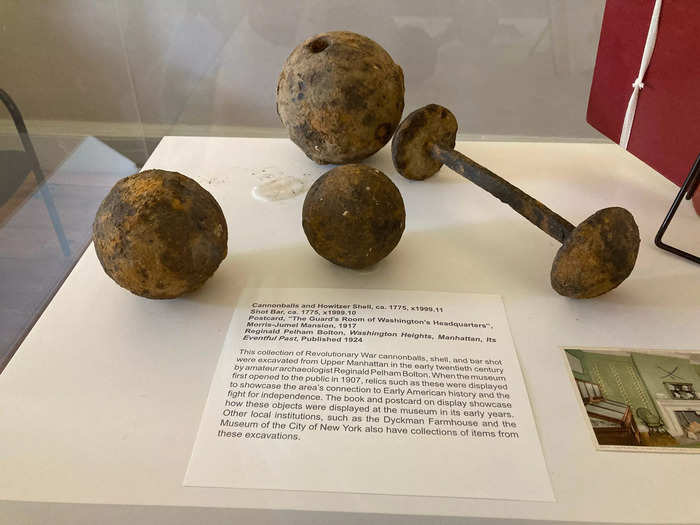 The lobby on the second floor had cannonballs from the Revolutionary War on display.