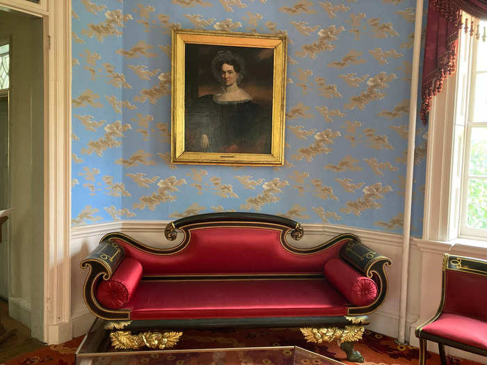 The 1833 painting of Eliza Jumel in the Octagon Room shows her seated on the same ornate sofa that remains displayed in the room today.