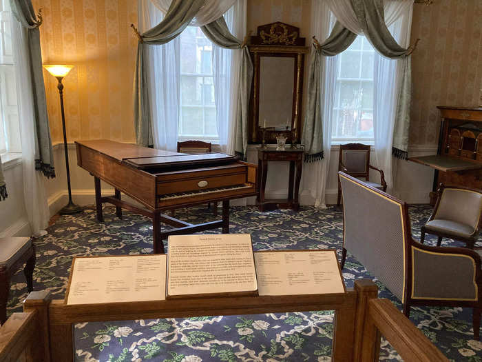 On the first floor, a French parlor off the entryway served as a greeting room for guests.