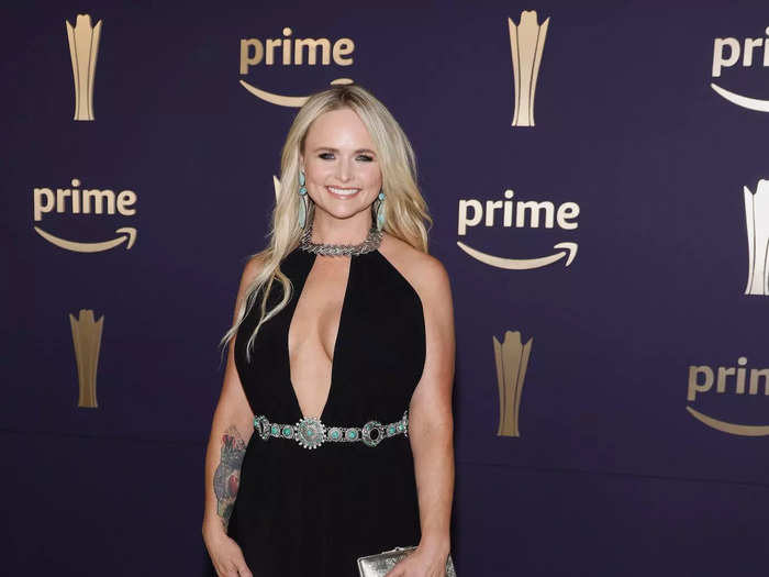 Miranda Lambert looked like country royalty in a floor-length black gown.