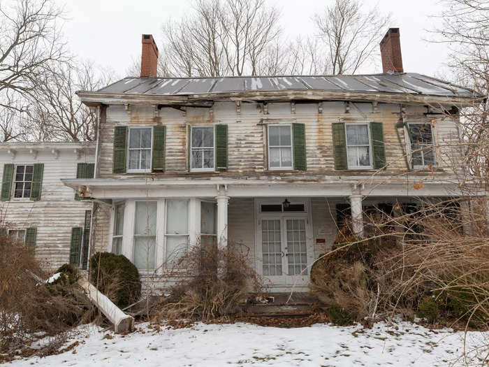 The farmhouse in Commack, New York, was built in 1860 and has been abandoned for 50 years.