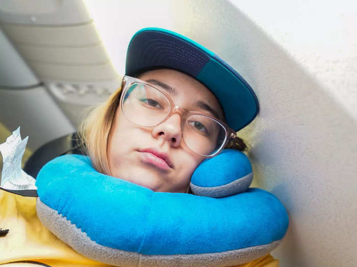 Long flights can be the perfect time to sleep, if you bring some comfort. Thankfully, my step-grandma gifted me this neck pillow for Christmas two years ago.