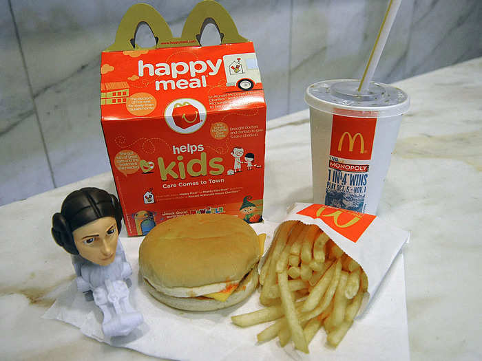 The first Happy Meal, which included a hamburger, small fries, and a small sundae, was called a "Menu Ronald."