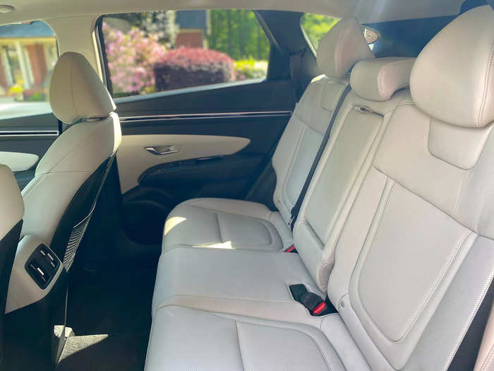 The rear seats are trimmed in soft leather and heated.