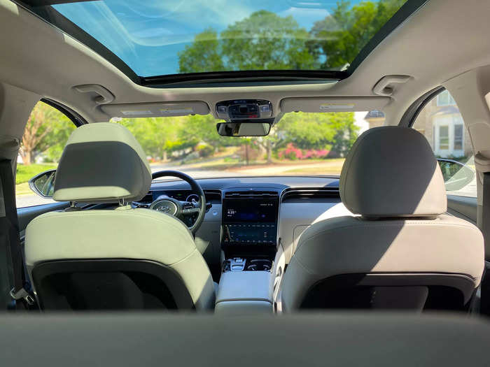 The optional panoramic sunroof helps support the relaxing feel of the cabin. 