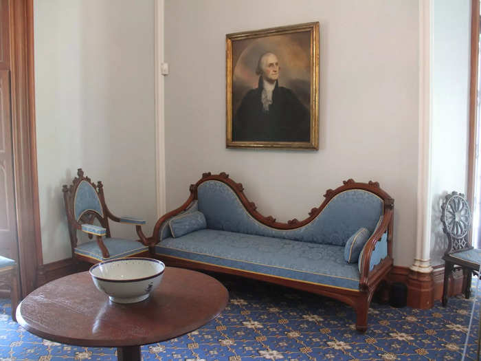 A portrait of George Washington hung in a corner of the Parlor.