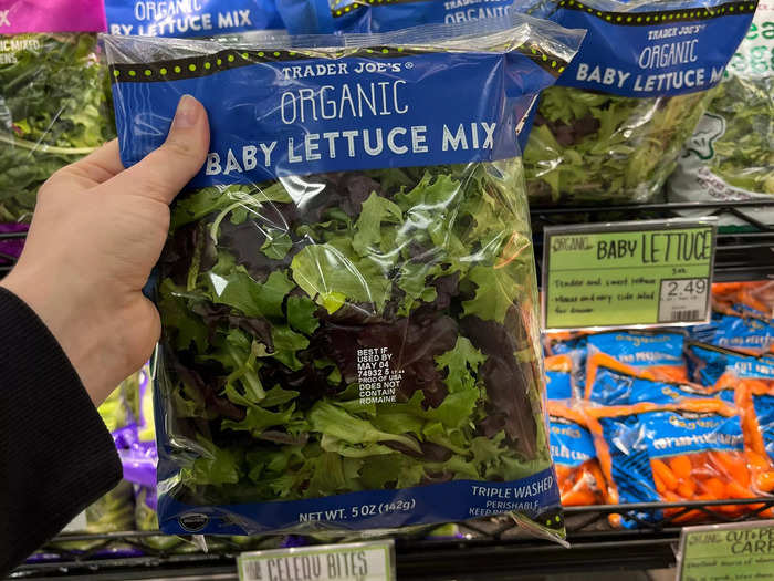 Organic baby-lettuce mix: $2.49