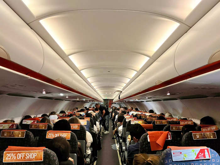 The easyJet Airbus A319 I flew on was 13 years old, so the interior looked dated, although I thought the seats