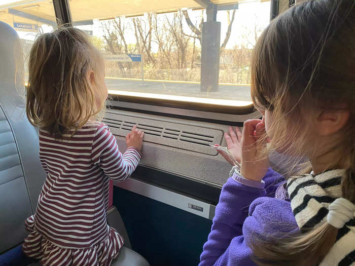 Once we boarded and set off, my kids loved looking out the window.