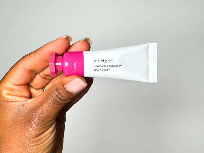 The Glossier Cloud Paint gel-cream blushes leave a gorgeous color and finish on the cheeks.