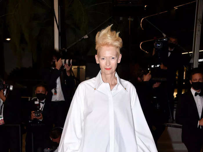 Tilda Swinton chose an oversized blouse and pants for the "Les Olympiades" screening that year.