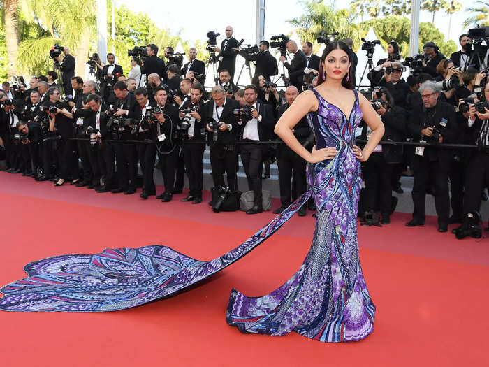 Aishwarya Rai looked like a butterfly in her purple gown on that same red carpet.