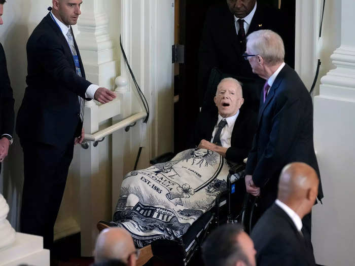 November 28, 2023: Jimmy Carter wore a blanket with his late wife