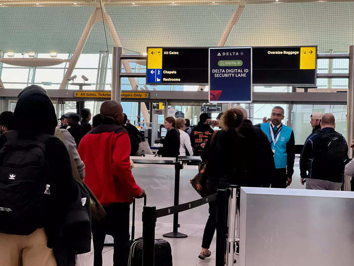 I used TSA PreCheck to speed through security, but Delta also has a special facial-recognition line for eligible SkyMiles members.