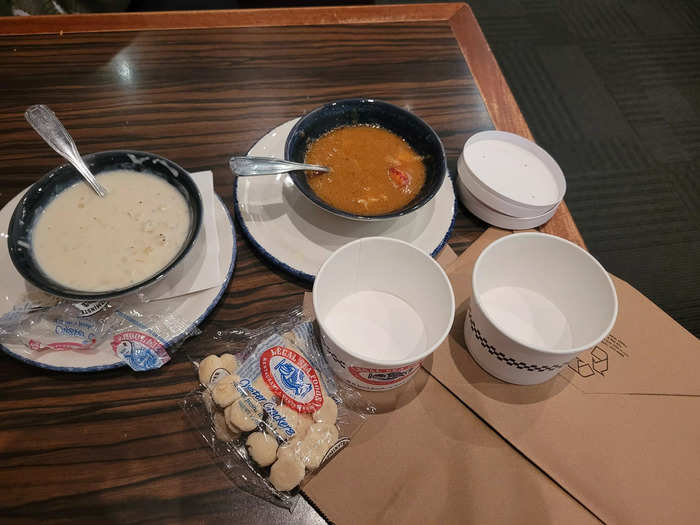 Our soups were the only dishes we decided to take home.