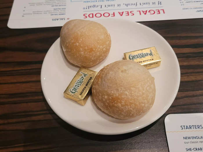 We received two rolls and butter after we placed our lunch order.