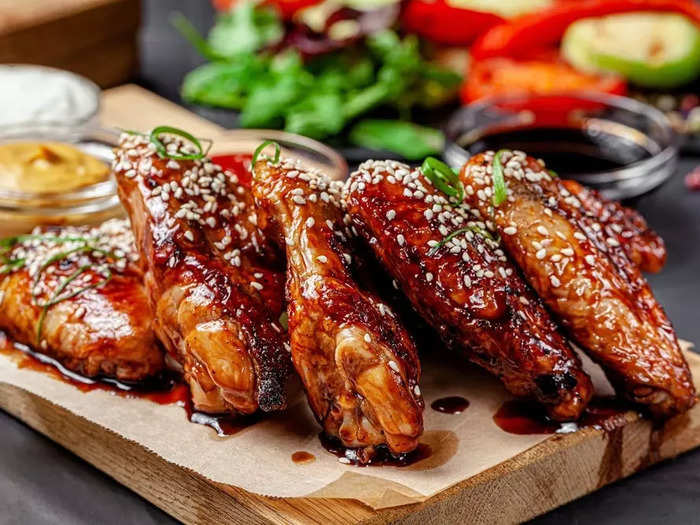 Slow-cooked Asian-barbecue wings are a sticky, savory take on chicken wings.