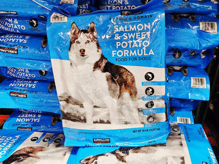 I get the Kirkland Signature salmon-and-sweet-potato dog food for my pet.