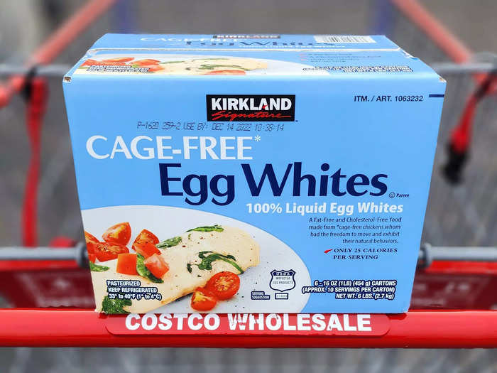 The Kirkland Signature cage-free liquid egg whites help me reach my protein goals.