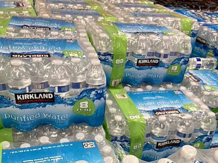 We keep our garage refrigerator stocked with water bottles.