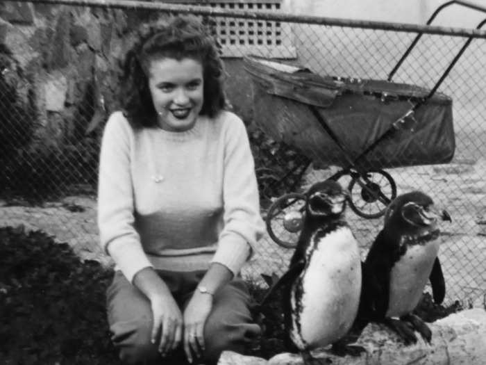 Here, Norma Jeane Baker is pictured on a trip to the zoo.