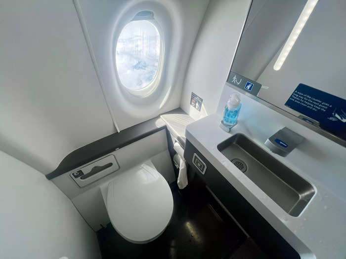 I also particularly liked the full-sized window in the rear lavatory of Delta