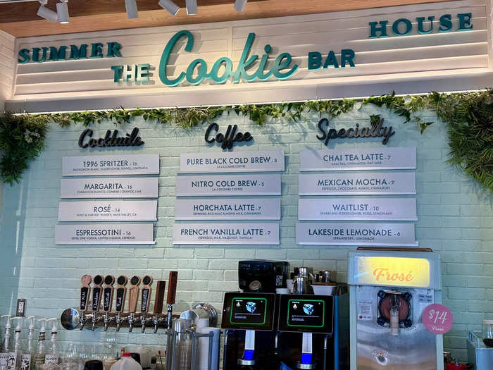 The Cookie Bar also sells cocktails, mocktails, and coffee.