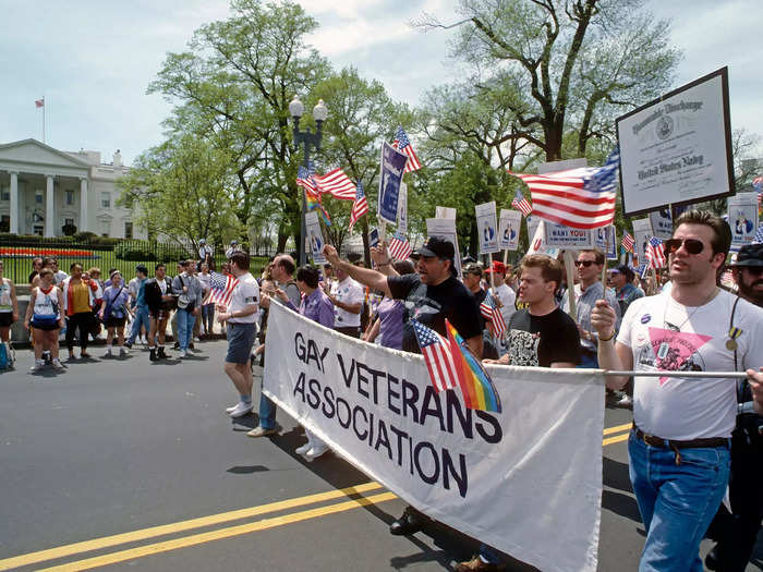 In the 1990s, organizations like the Gay Veterans Association advocated for equality in the US military.