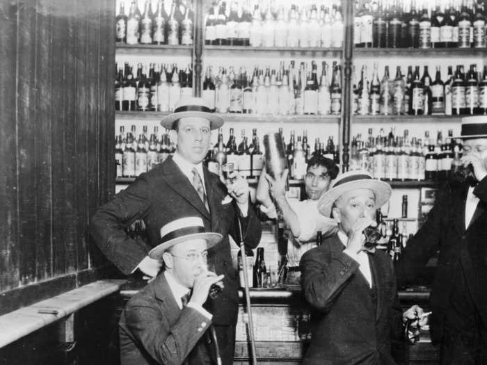 Prohibition led people to create speakeasies, or secret bars where they could drink in private.