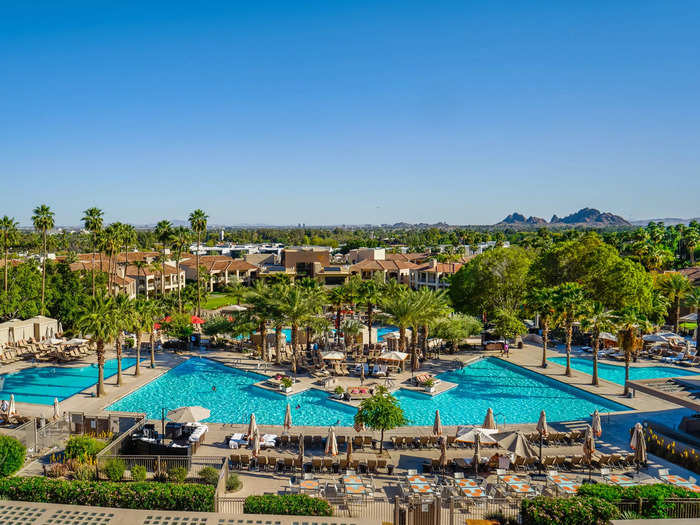 The Phoenician was an exclusive mega-resort with top-tier amenities, including a five-star spa and a golf club surrounded by mountain views.