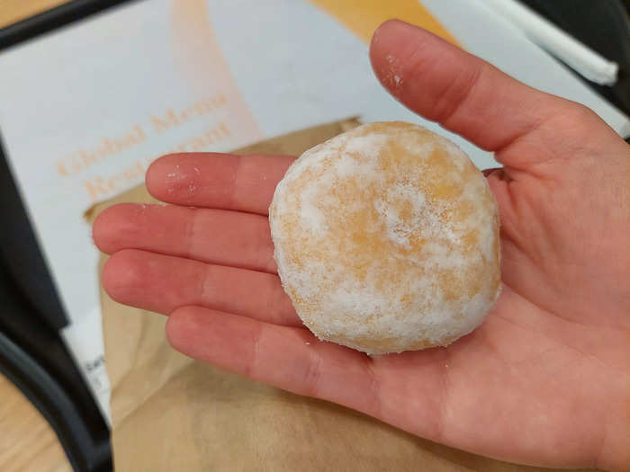 The McPops were slightly smaller than the palm of my (pretty small) hand. They were essentially doughnut dough with a gooey filling inside.