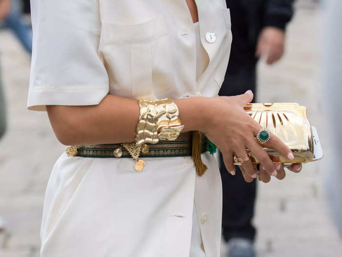 Chunky bangles are a stylish blast from the past. 