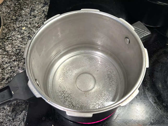 To get started, I brought a pot of water to boil for the pasta.