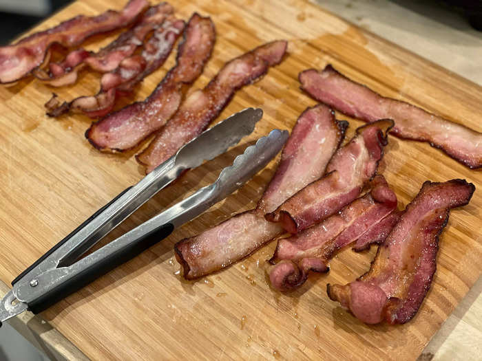 I’ll still cook bacon in the oven for ease, but the air fryer produces the best results.