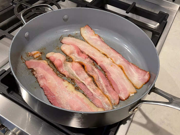 A couple of minutes later, the bacon was done, and I was so over the method.