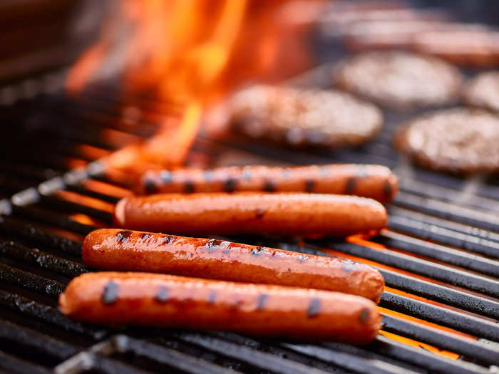 Don’t cook your hot dogs over direct heat.