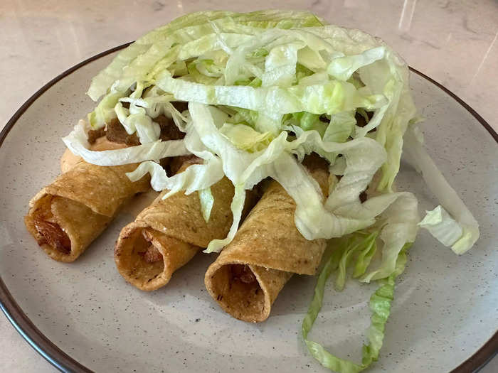 I eat taquitos as a snack or a meal.