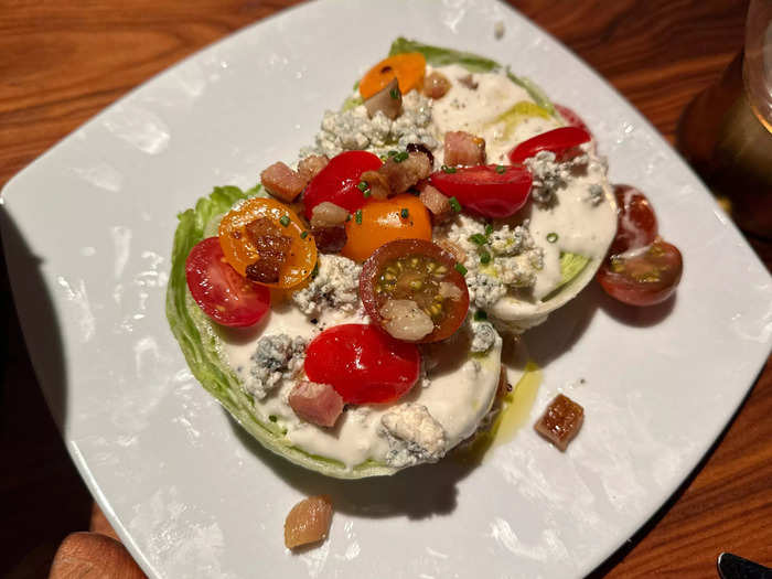 We shared a wedge-salad appetizer that cost nearly $30.
