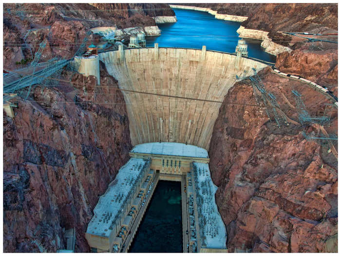 Hoover Dam holds the US