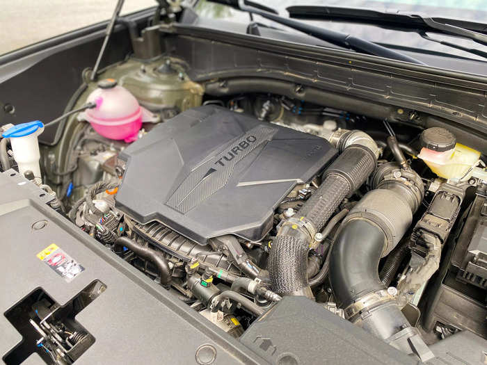 Under the hood, it has a 2.5-liter, turbocharged four-cylinder engine.