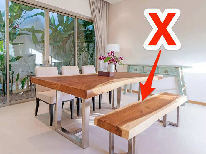 Dining benches look good but can be hard to actually use.