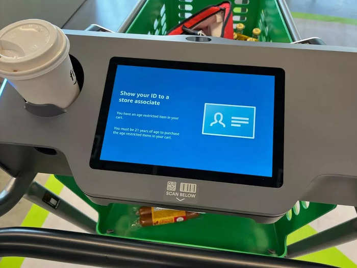 On the Dash cart, the screen prompted the employee to check my ID since I was buying alcohol.