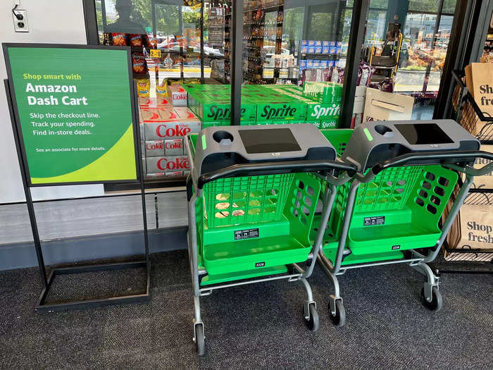 The Dash carts were on display as soon as I walked into the store.