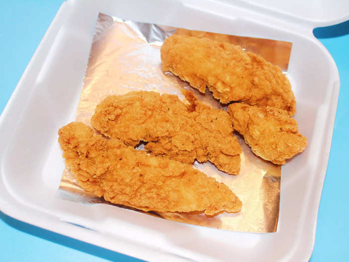 I also ordered chicken tenders from Cook Out, a regional chain I visited in South Carolina.
